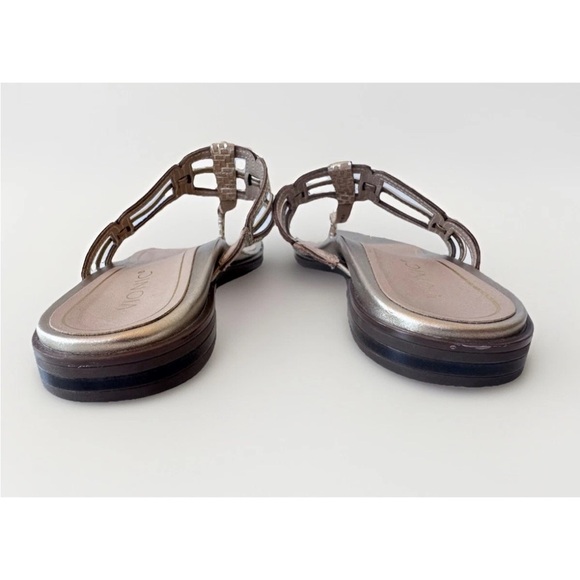 Vionic Alvana Gold Slip On Toe Post Thong Slides Sandals Shoes Size 8.5 - Picture 8 of 10